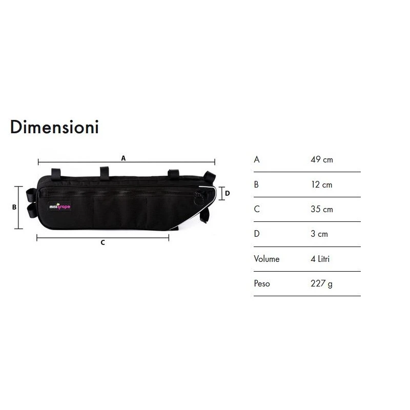 Borsa TOPTUBE Bikepacking MISS GRAPE INTERNODE 46.2 Wilier Edition 4 Borsa TOPTUBE Bikepacking MISS GRAPE INTERNODE 46.2 Wilier Edition - immagine 2